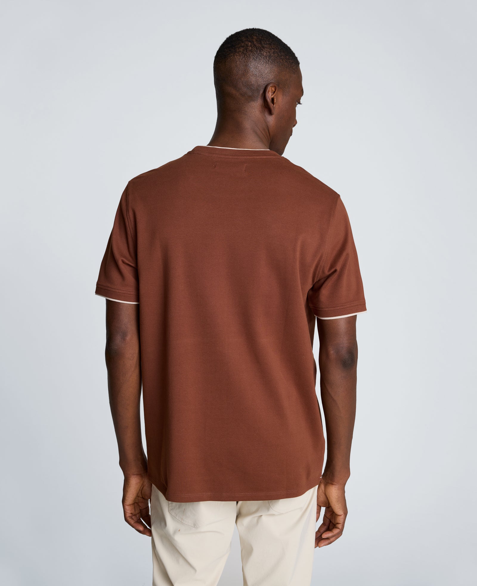 Kenneth Cole Reaction Clothing Double Collar Tee maglietta oversize mattone
