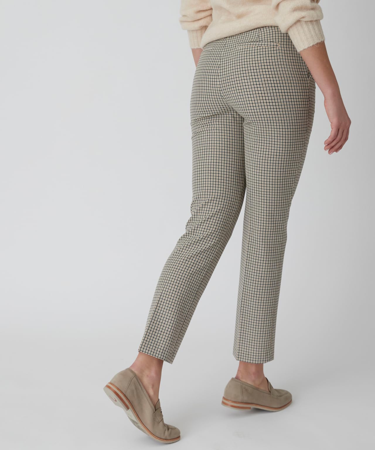 Damart Prêt-à-porter Pantaloni 7/8 Bi-Stretch da donna aderenti beige melange