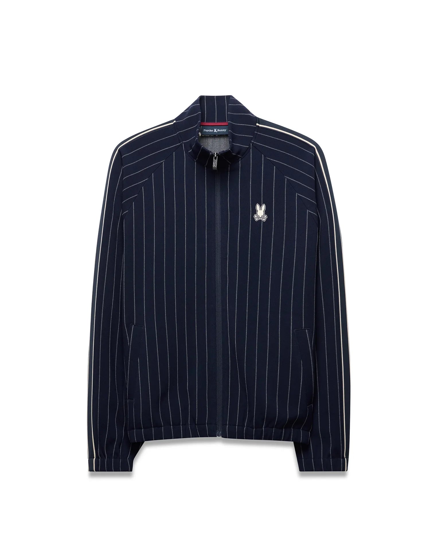 Psycho Bunny Jackets Men's Harland Pinstripe Track Jacket MT0500098 giacca blu regular fit