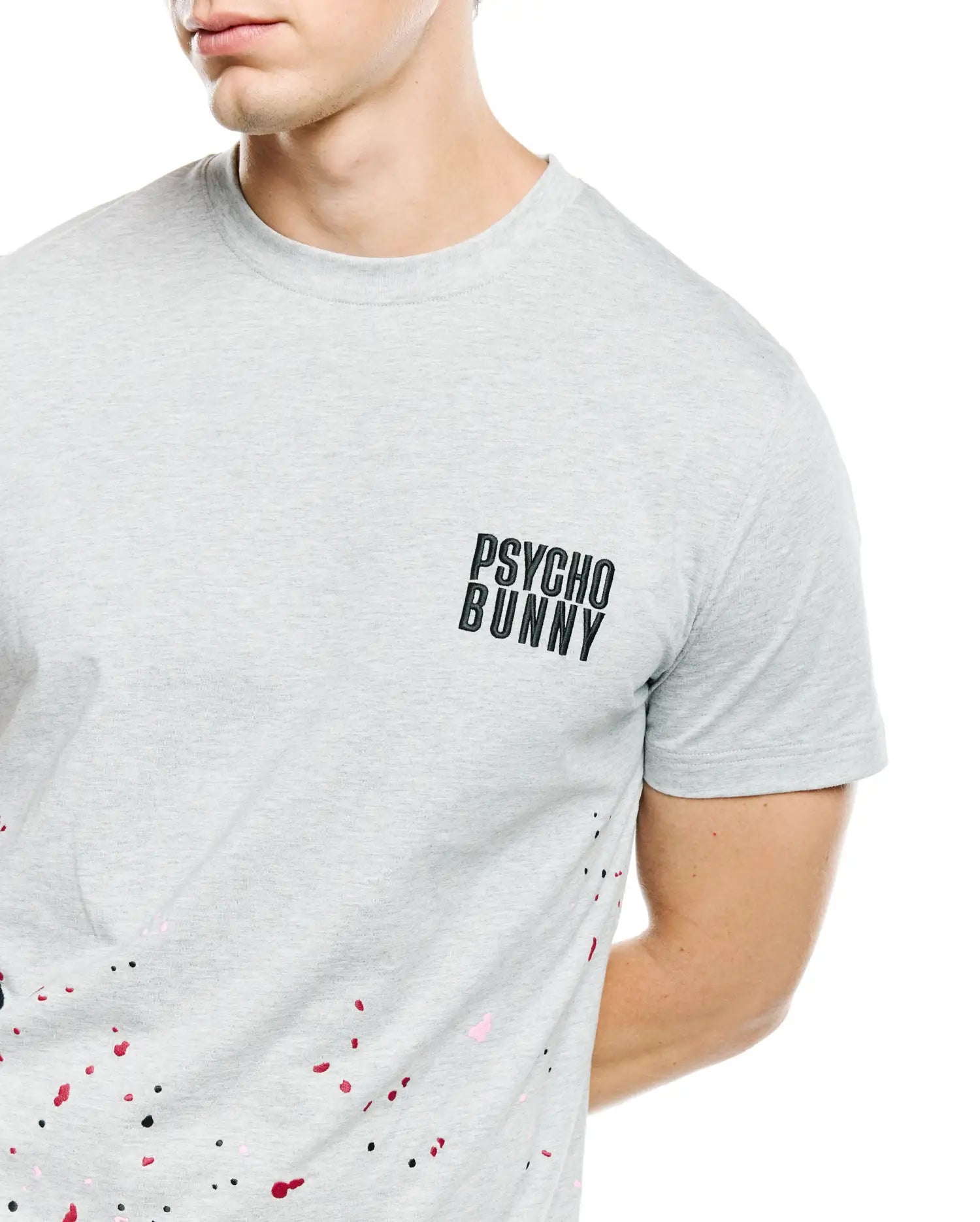 Psycho Bunny Malcolm Graphic Tee MT0200503 t-shirt grigia XXS-XXXL