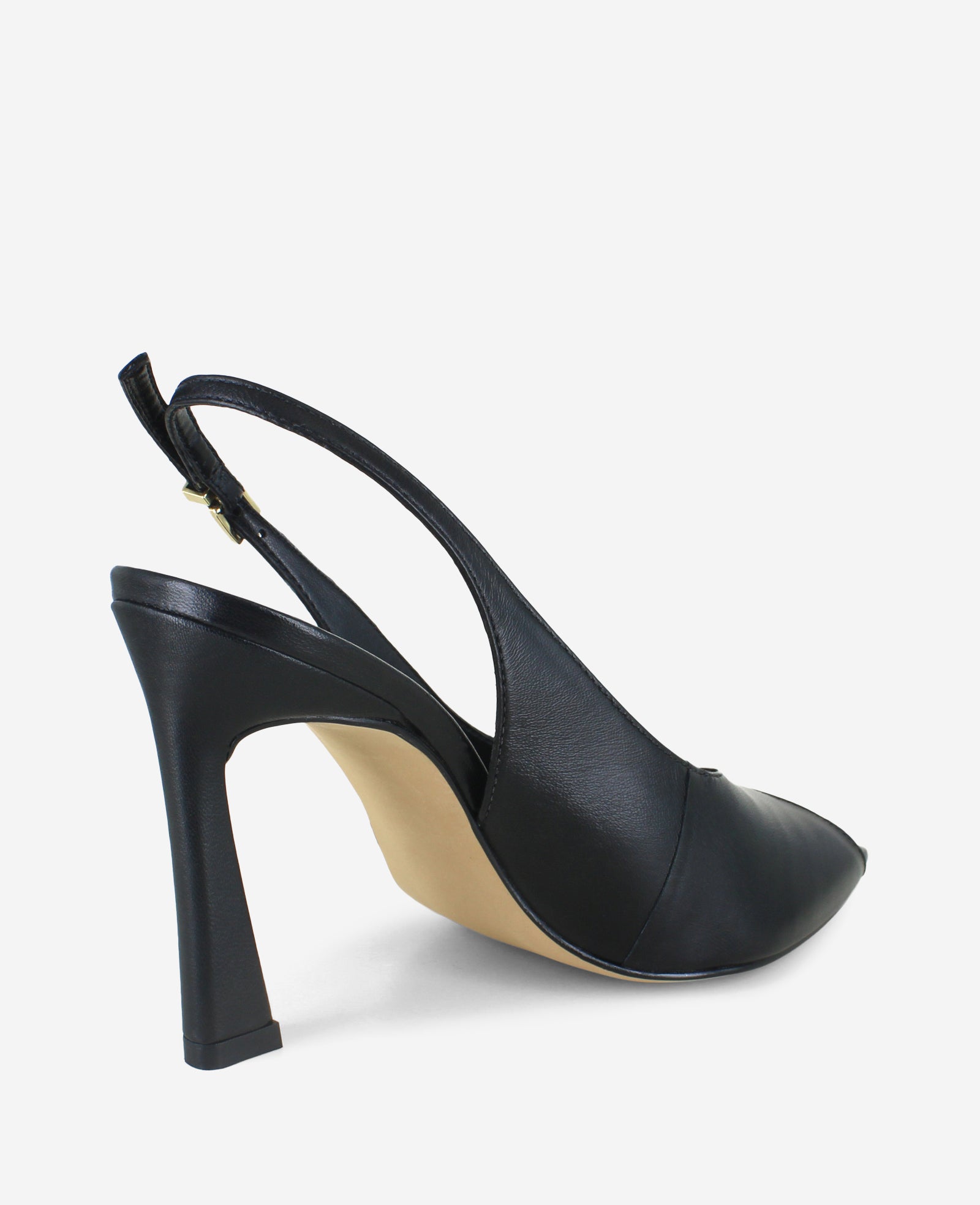 Kenneth Cole Reaction Shoes Priya Leather Peep Toe Slingback Heel décolleté nere in pelle