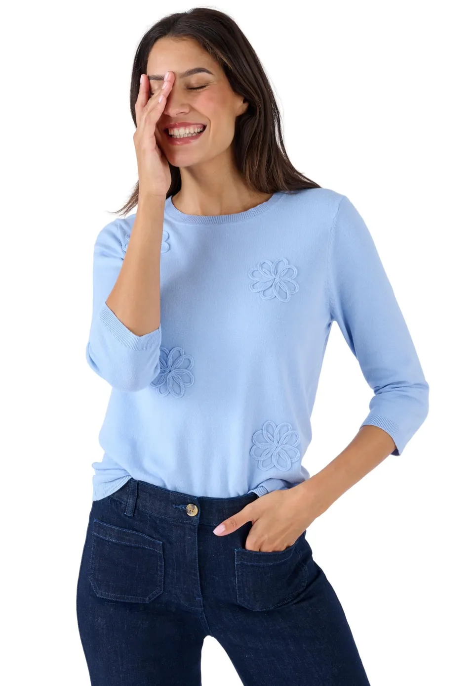 Damart Prêt-à-porter Maglione Ricamato donna in cotone