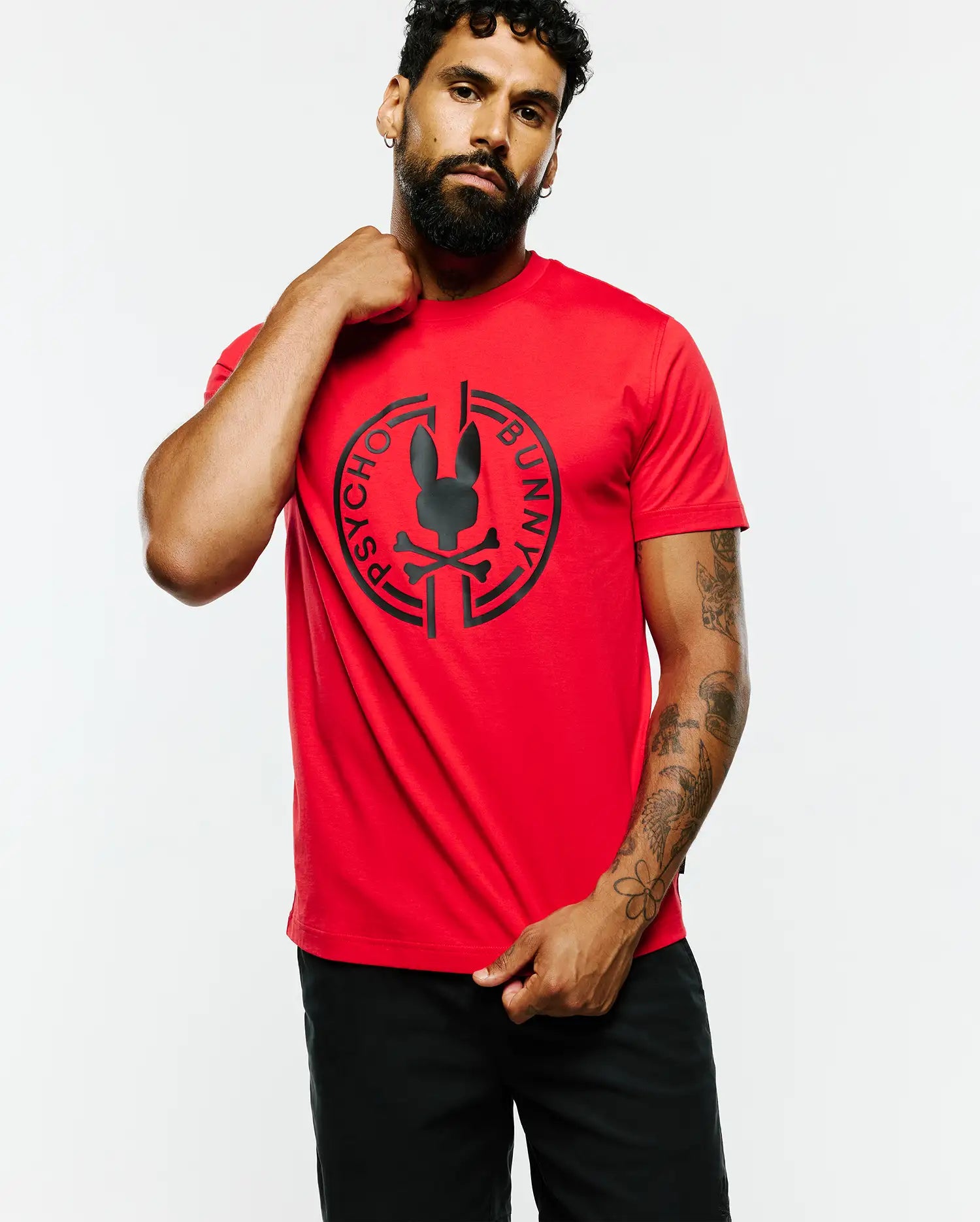 Psycho Bunny Men's Tees Santa Fe Graphic Tee MT0200611 T-shirt rossa
