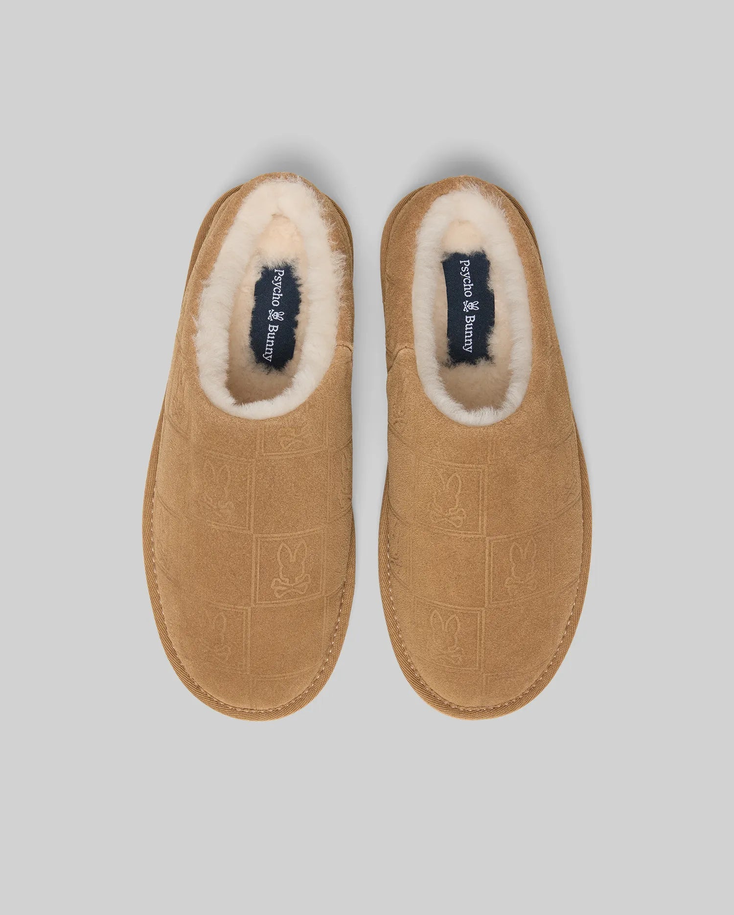 Psycho Bunny Accessories MENS GIO SUEDE SHEARLING SLIPPERS MO1600001 pantofole marroni camoscio
