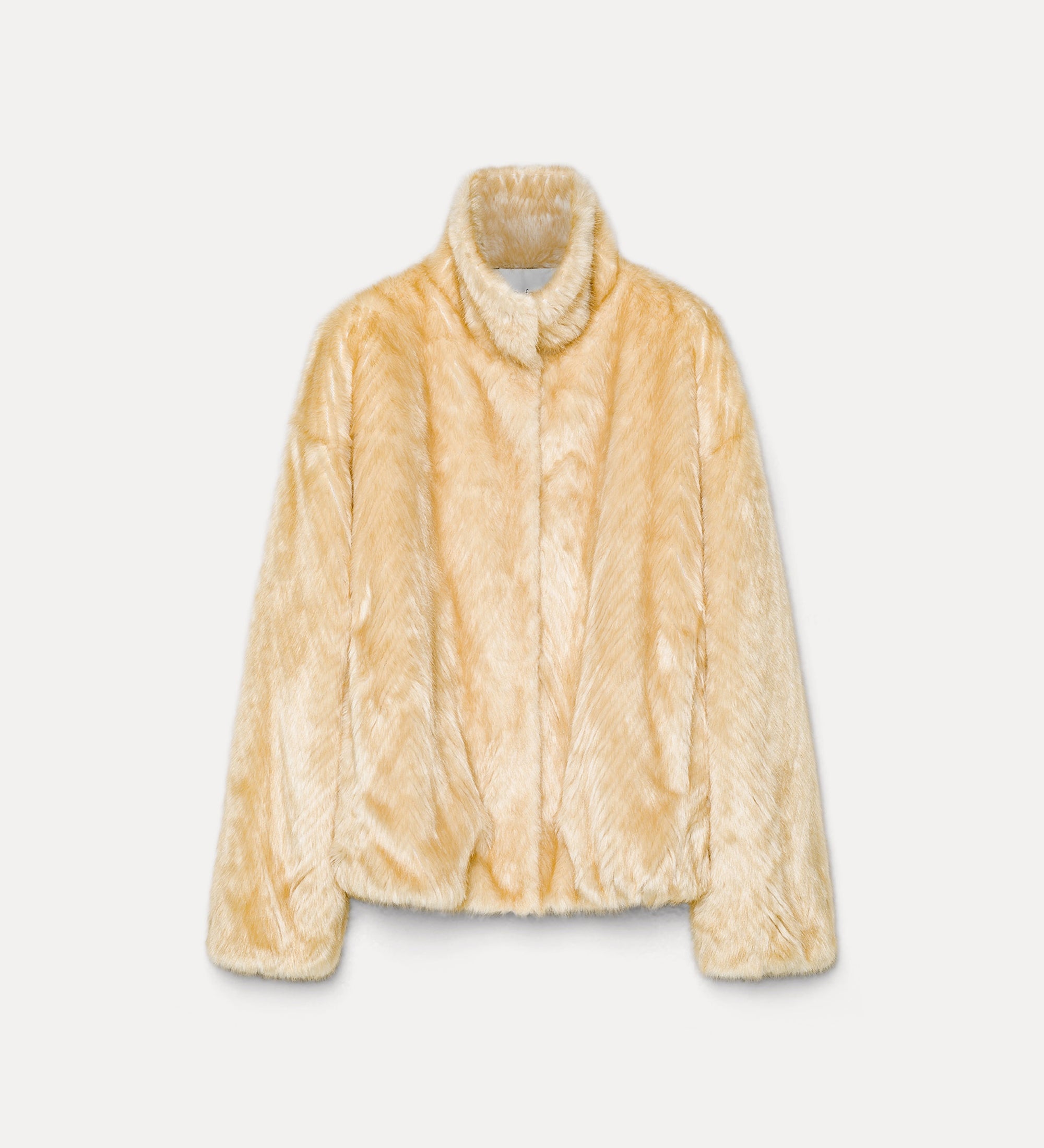 Forte giacche faux fur bomber jacket bomber giallo oro motivo chevron