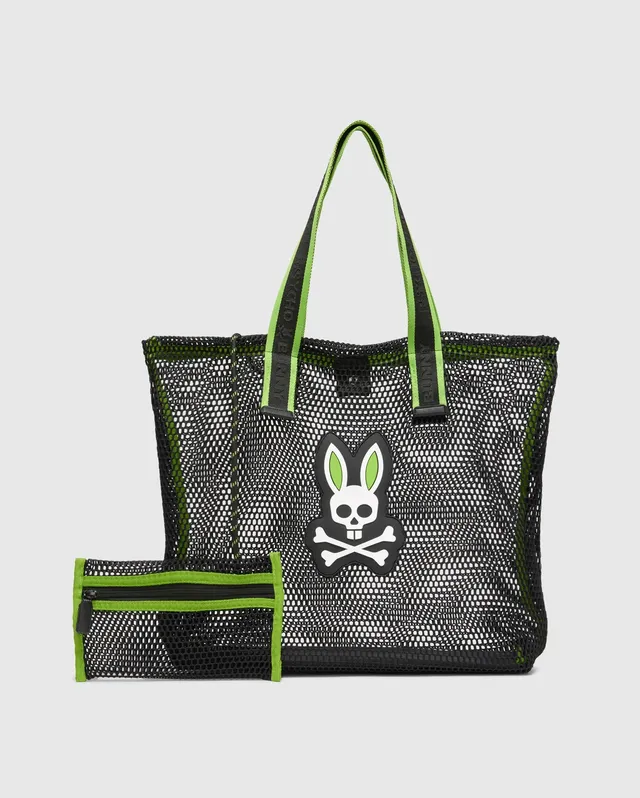 Psycho Bunny Accessories Mesh Tote Bag borsa shopper nera in rete