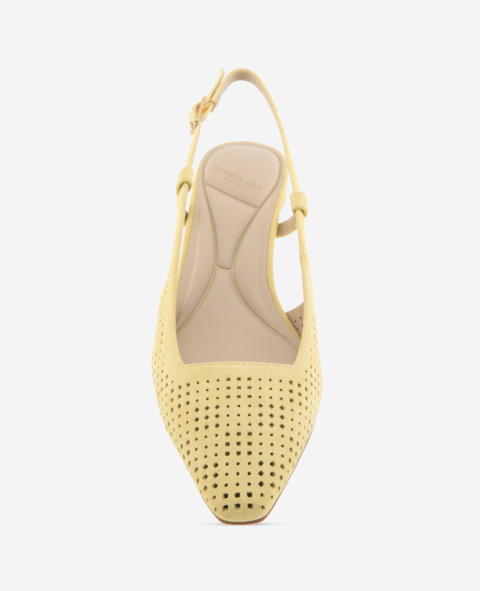 Kenneth Cole Reaction Shoes Marbella Perforated Suede Slingback Heel décolleté gialle in suede traforato