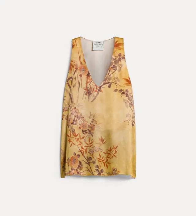 Forte top Le Bambou Secret top in raso heliodore smanicato