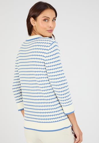 Damart Prêt-à-porter Maglione Collo a Polo a Righe maglione in cotone