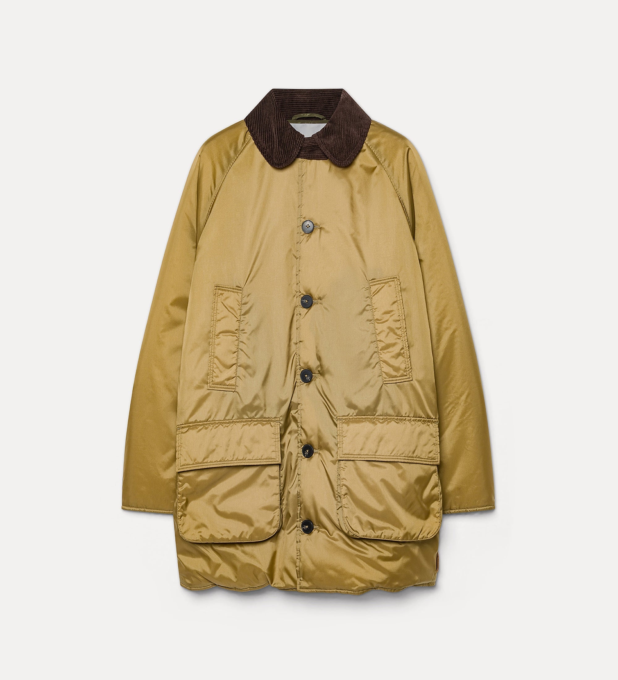 Forte capispalla e kimono nylon midi british jacket giacca giallo oro