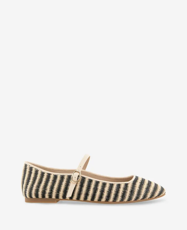 Kenneth Cole Reaction Shoes Jasper Raffia Ballet Flat ballerine nero rafia