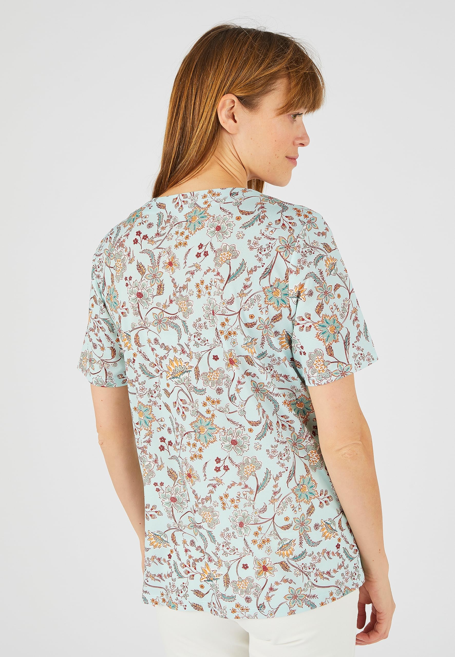Damart Prêt-à-porter Maglietta a maniche corte stampata floreale Verde Aqua Fiorito 38 jersey
