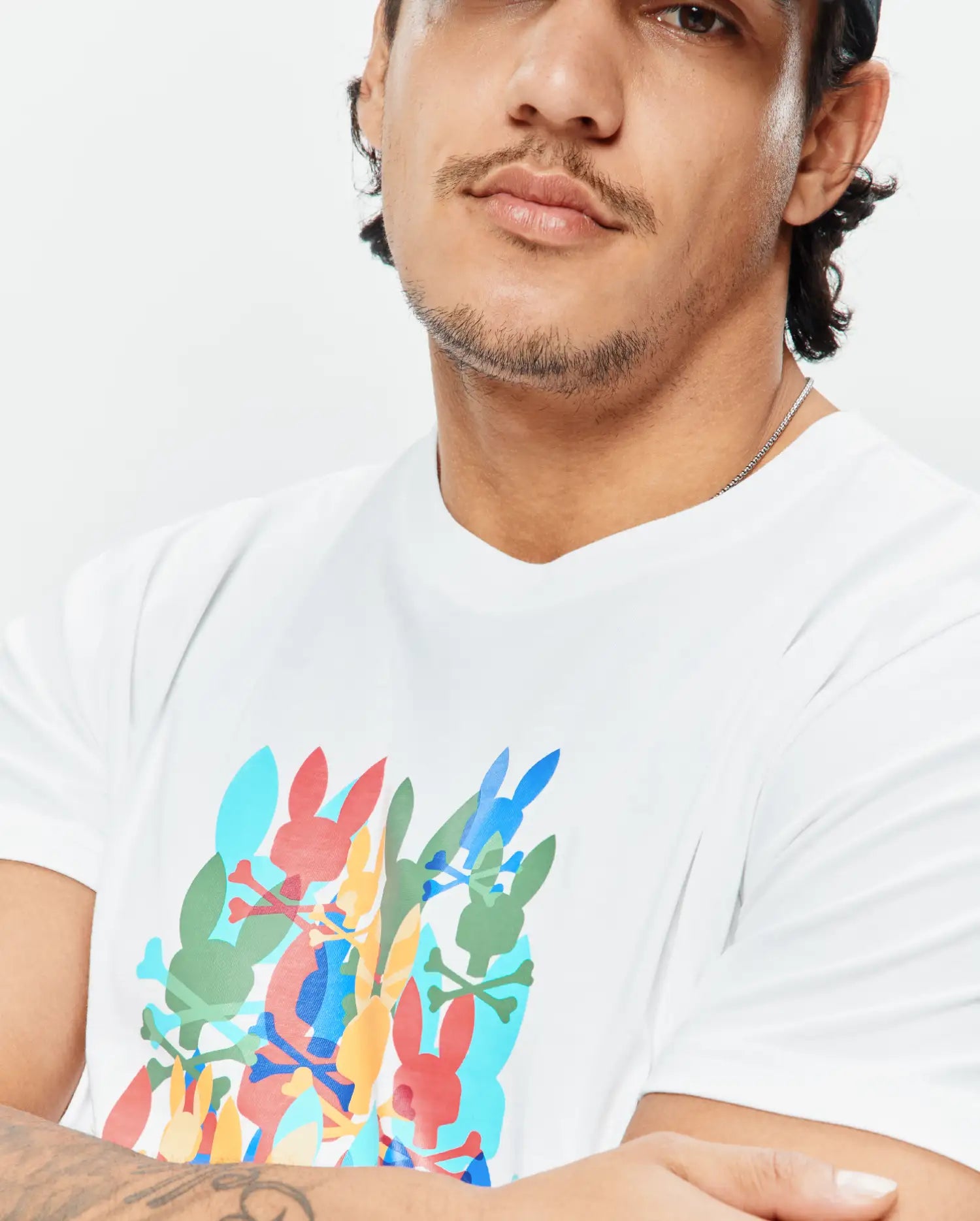 Psycho Bunny Men's Tees MENS TANNER GRAPHIC TEE - MT0200285 t-shirt bianca