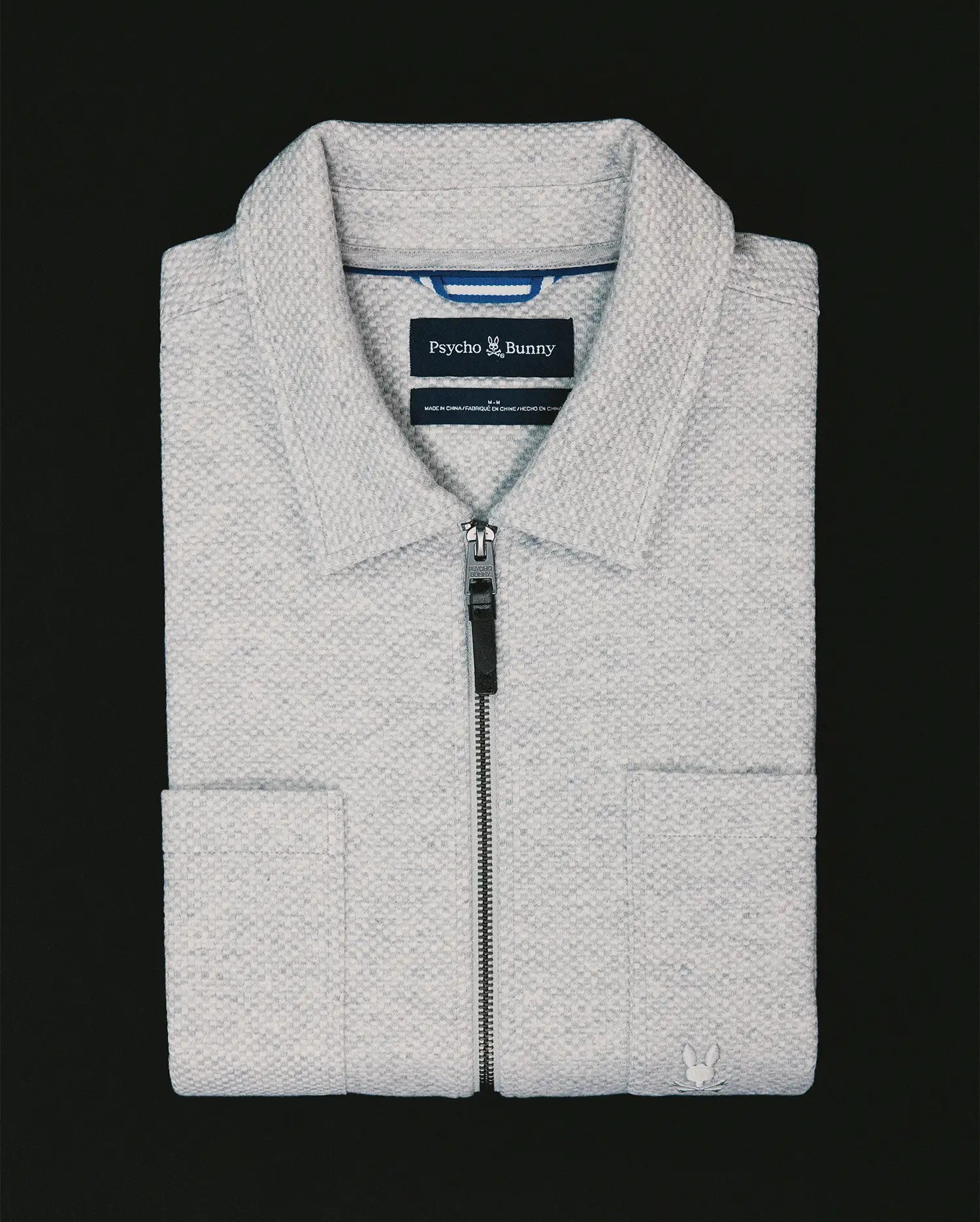 Psycho Bunny Jackets Marc Textured Overshirt sovracamicia grigia testurizzata