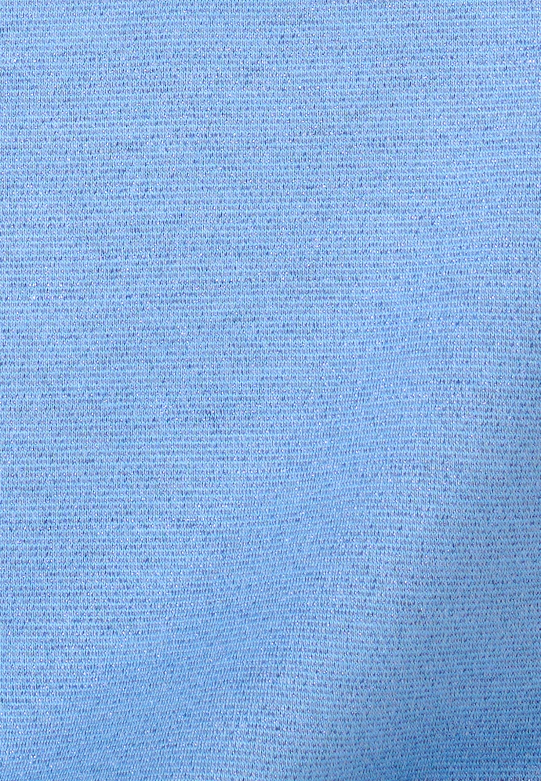 Damart Prêt-à-porter Maglietta a maglia lucida da donna manica corta scollo a V con filo metallizzato