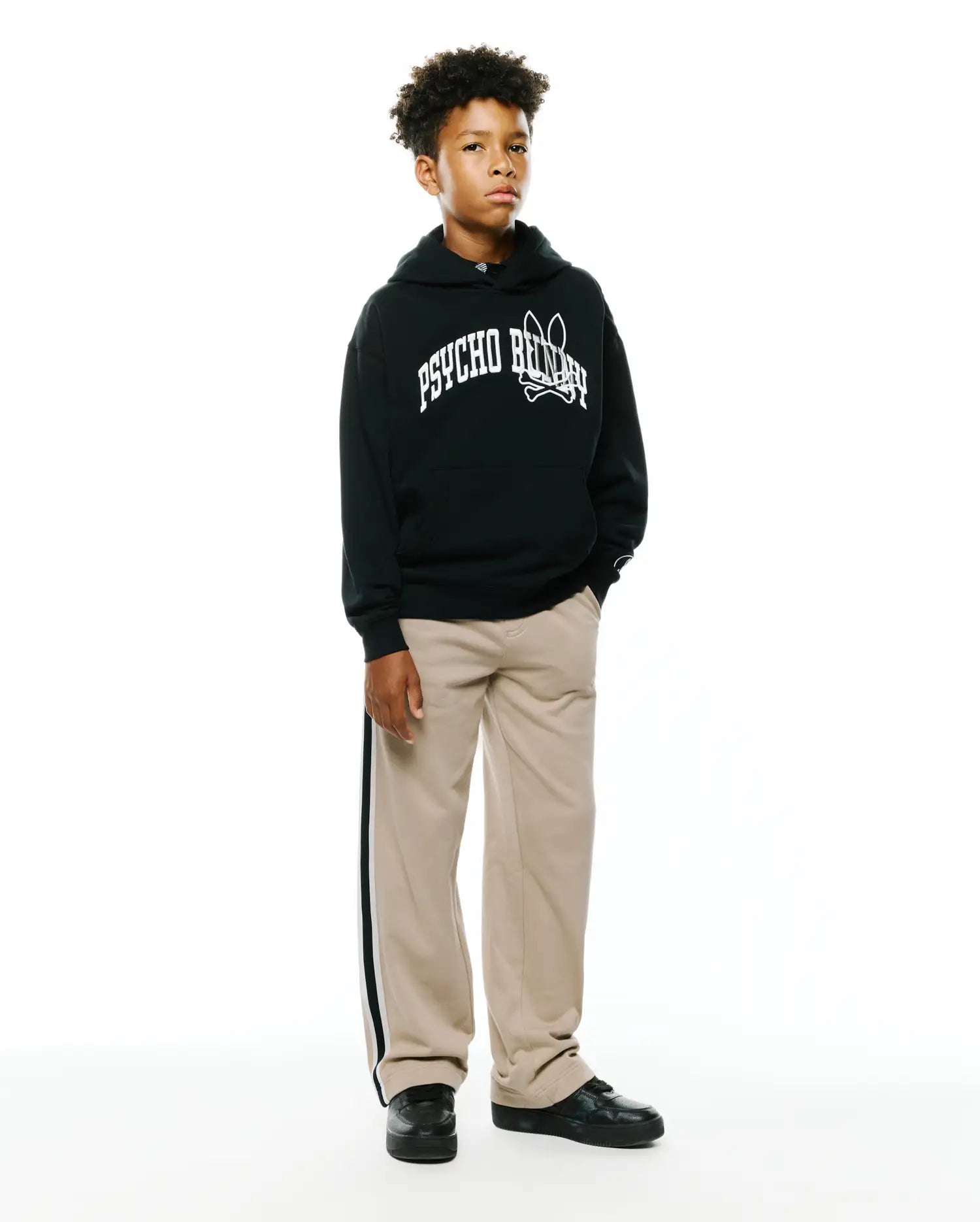 Psycho Bunny Kids Sweatshirts & Hoodies Nathaniel Relaxed Hoodie felpa nera