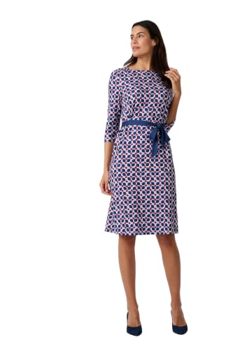 Damart Prêt-à-porter vestito donna stampa grafica 38-40 con cintura