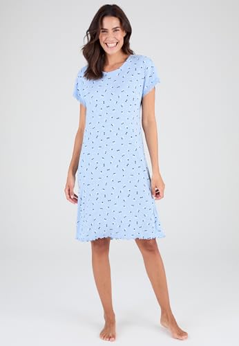 Damart Homewear Camicia da Notte in Maglia a Punta Donna pizzo estiva