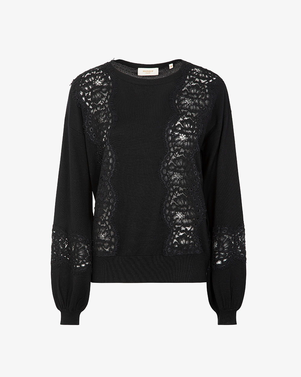 Markup Donna Maglieria Girocollo in viscosa con pizzo maglia
