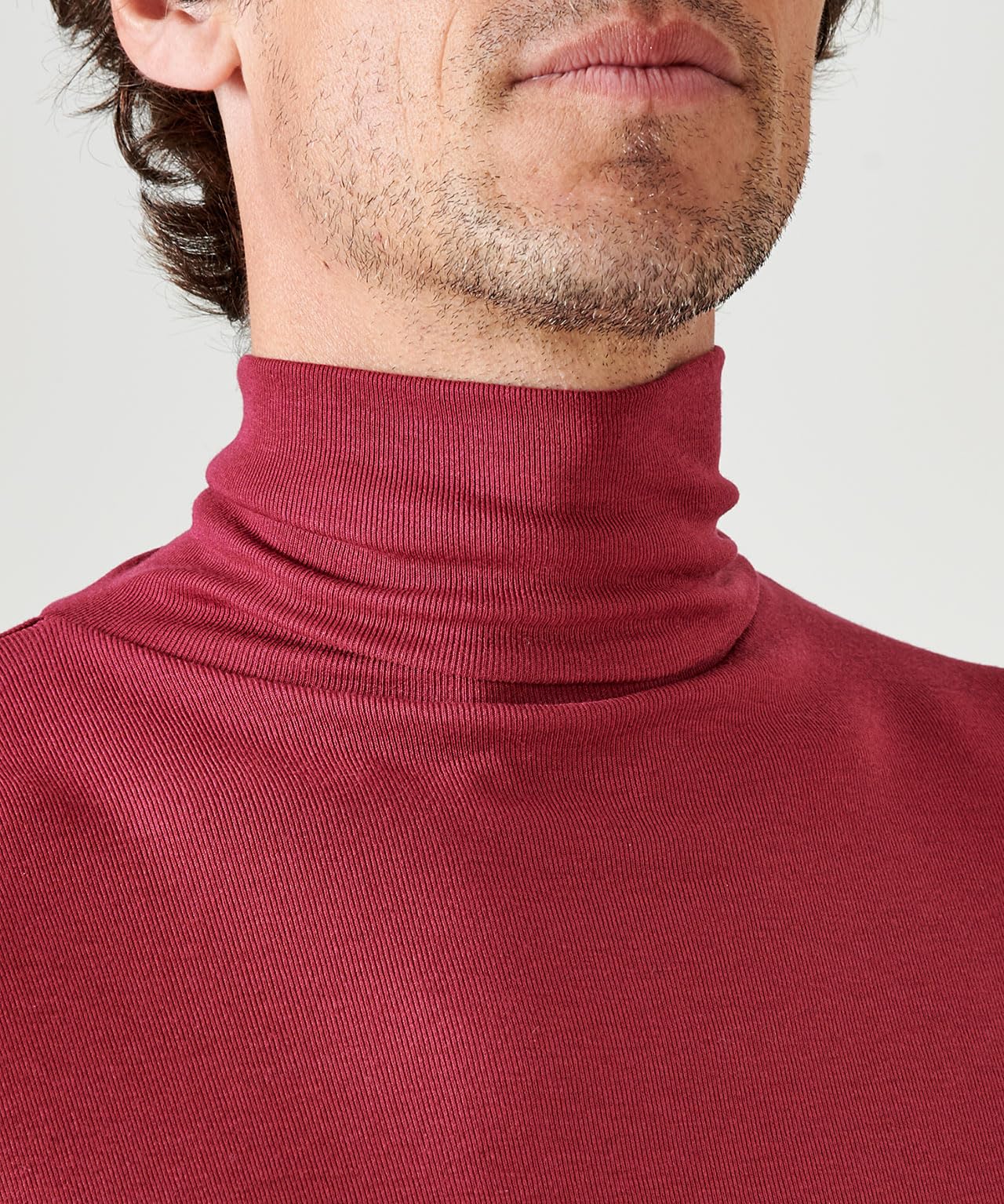 Damart Prêt-à-porter Maglietta a maniche lunghe a costine Rosso borgogna S maglia donna
