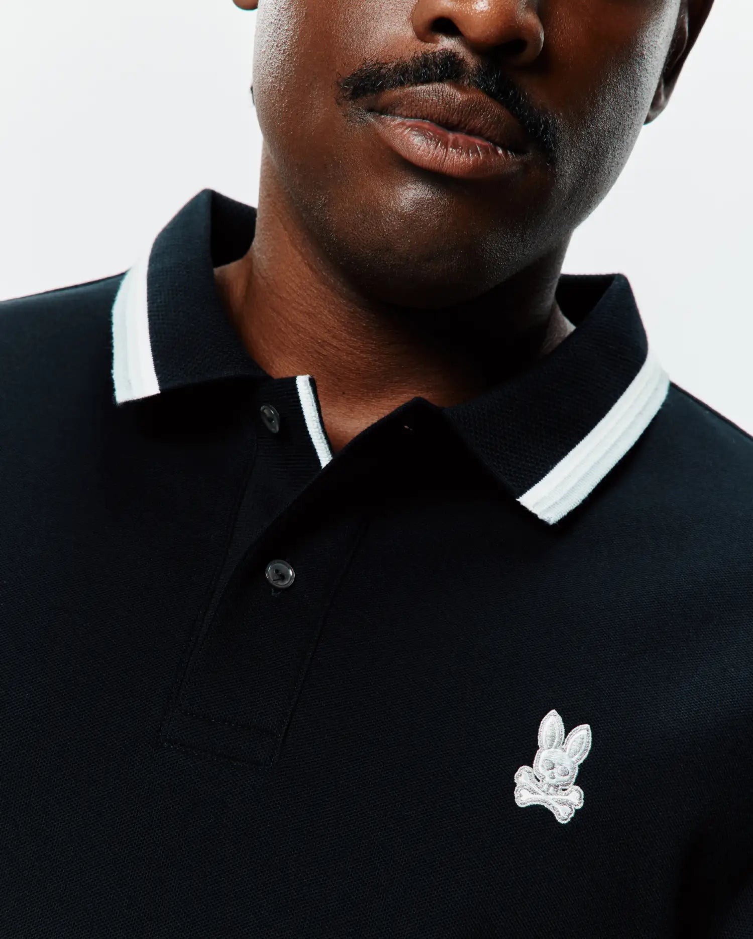 Psycho Bunny Big & Tall Holden Pique polo nera 1XL cotone Pima