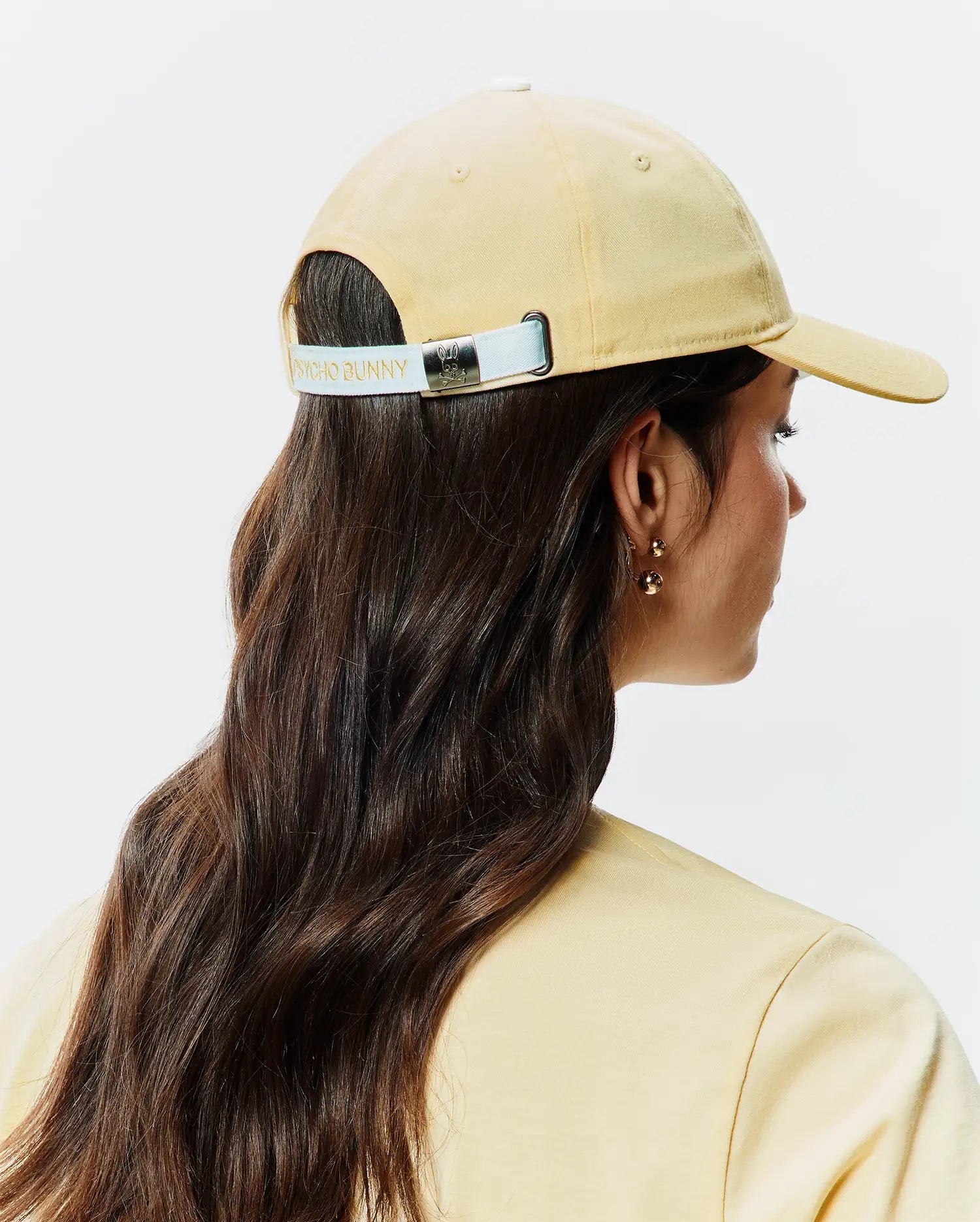 Psycho Bunny Accessories Women's Amaris Baseball Cap cappellino giallo pastello regolabile