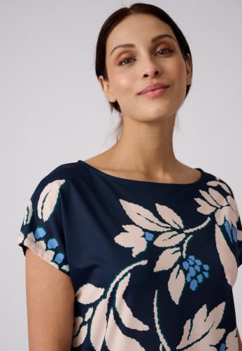 Damart Prêt-à-porter T-shirt in maglia crêpe blu a maniche corte