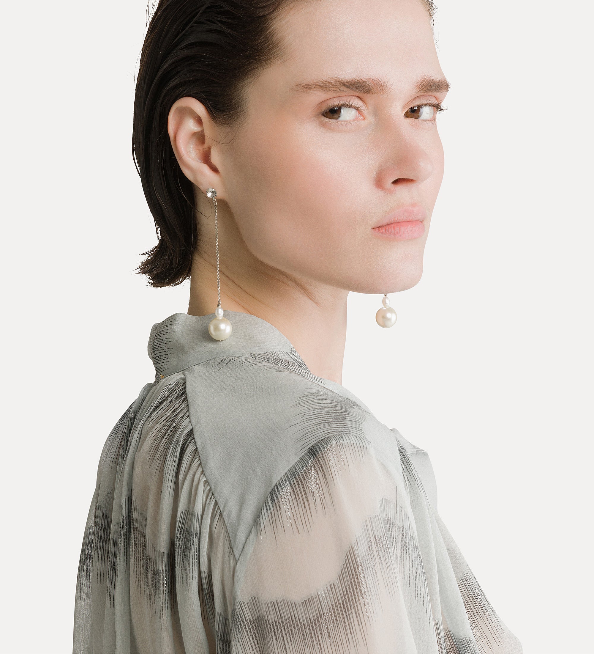 Forte gonne nuages d'argent silk chiffon bow-tie skirt gonna quarzo in seta