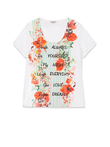 Fiorella Rubino Top e t-shirt T-Shirt Donna in Cotone Stampa Floreale maniche corte