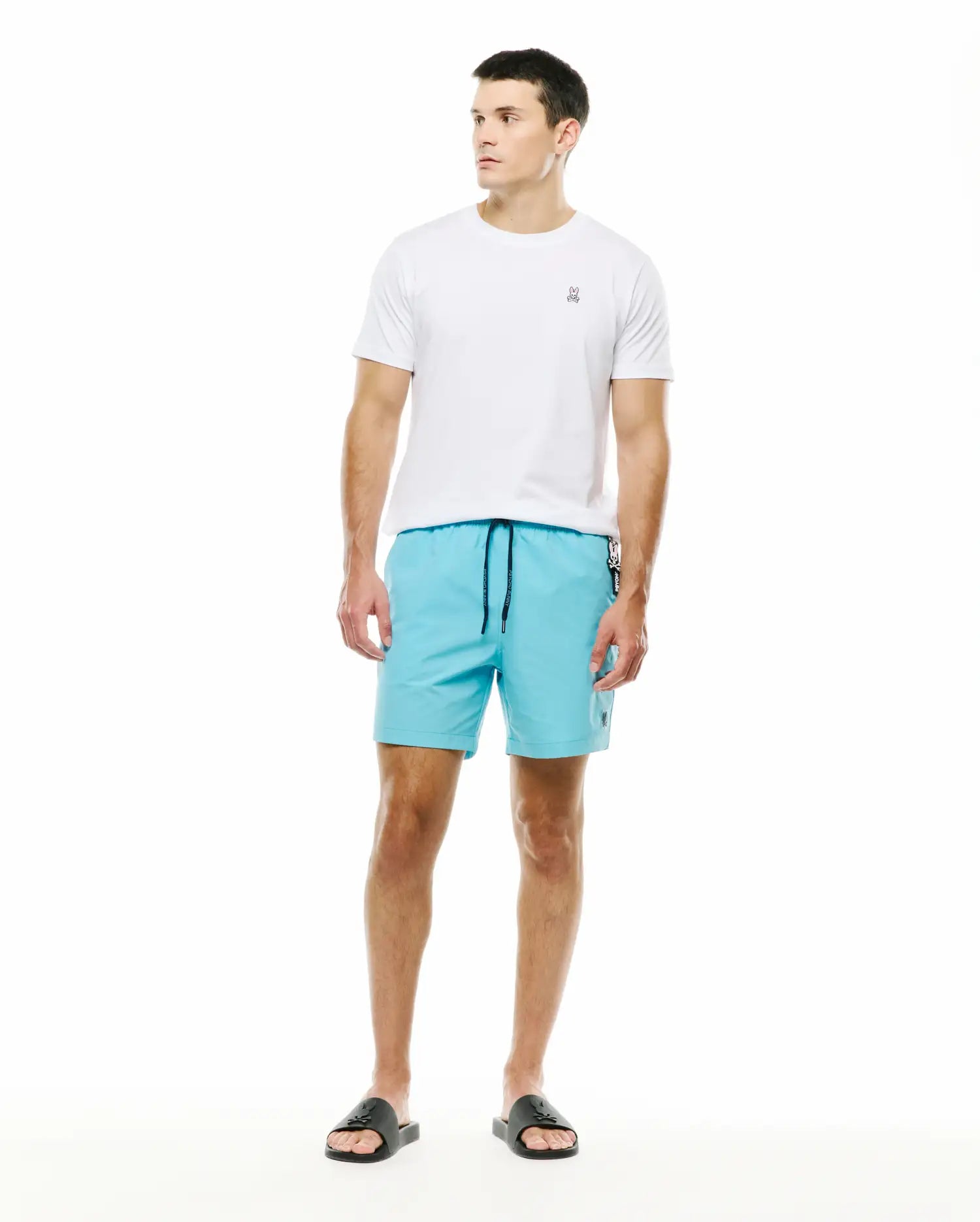 Psycho Bunny Men's Swimwear Samos B6W453F200 boxer mare 6″ blu