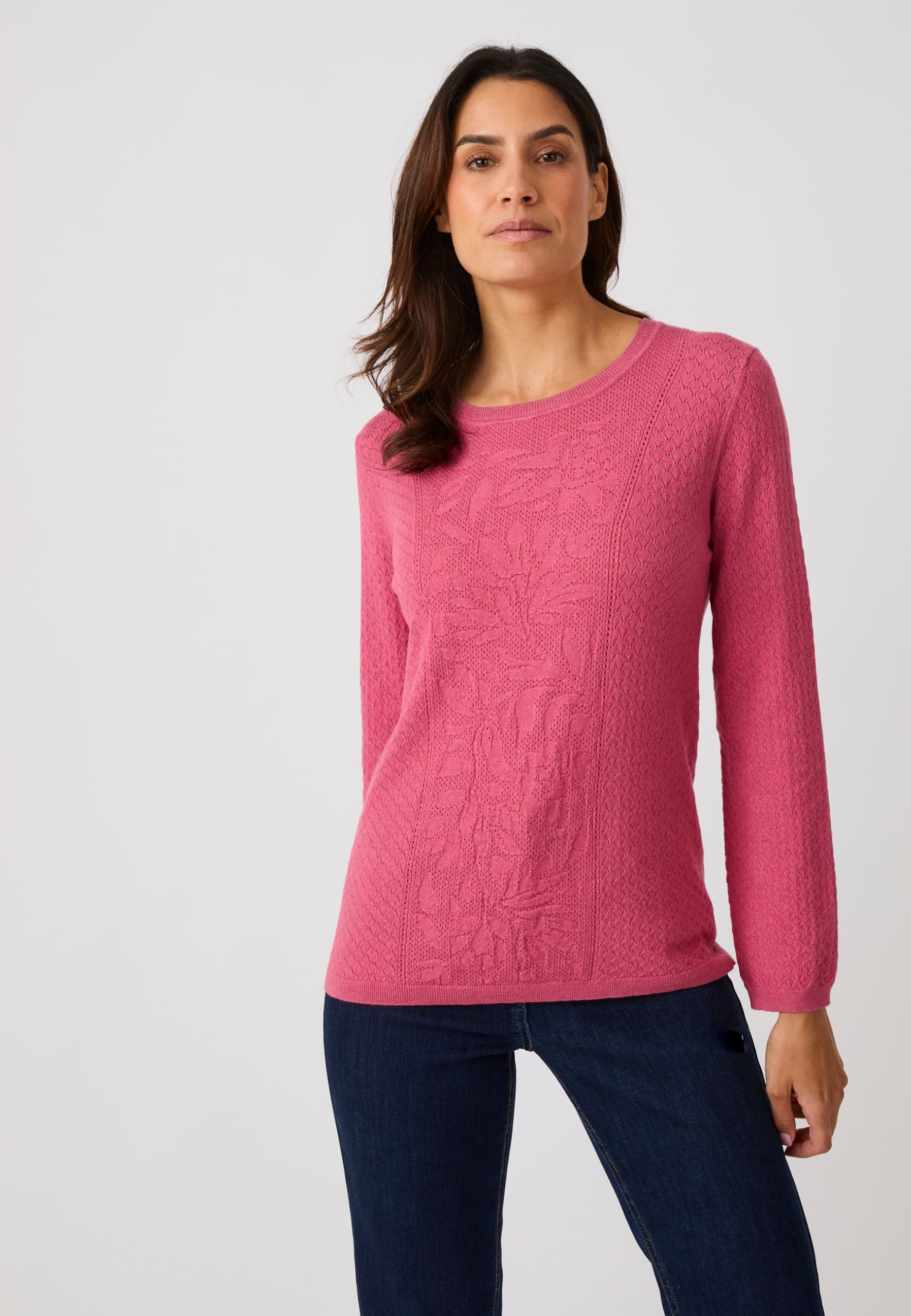Damart Prêt-à-porter maglione donna rosa 38-40 in viscosa