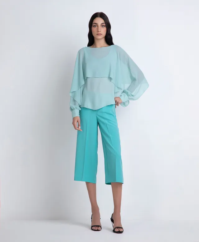 Markup Donna Jeans & Pantaloni Pantalone crop in tessuto fluido