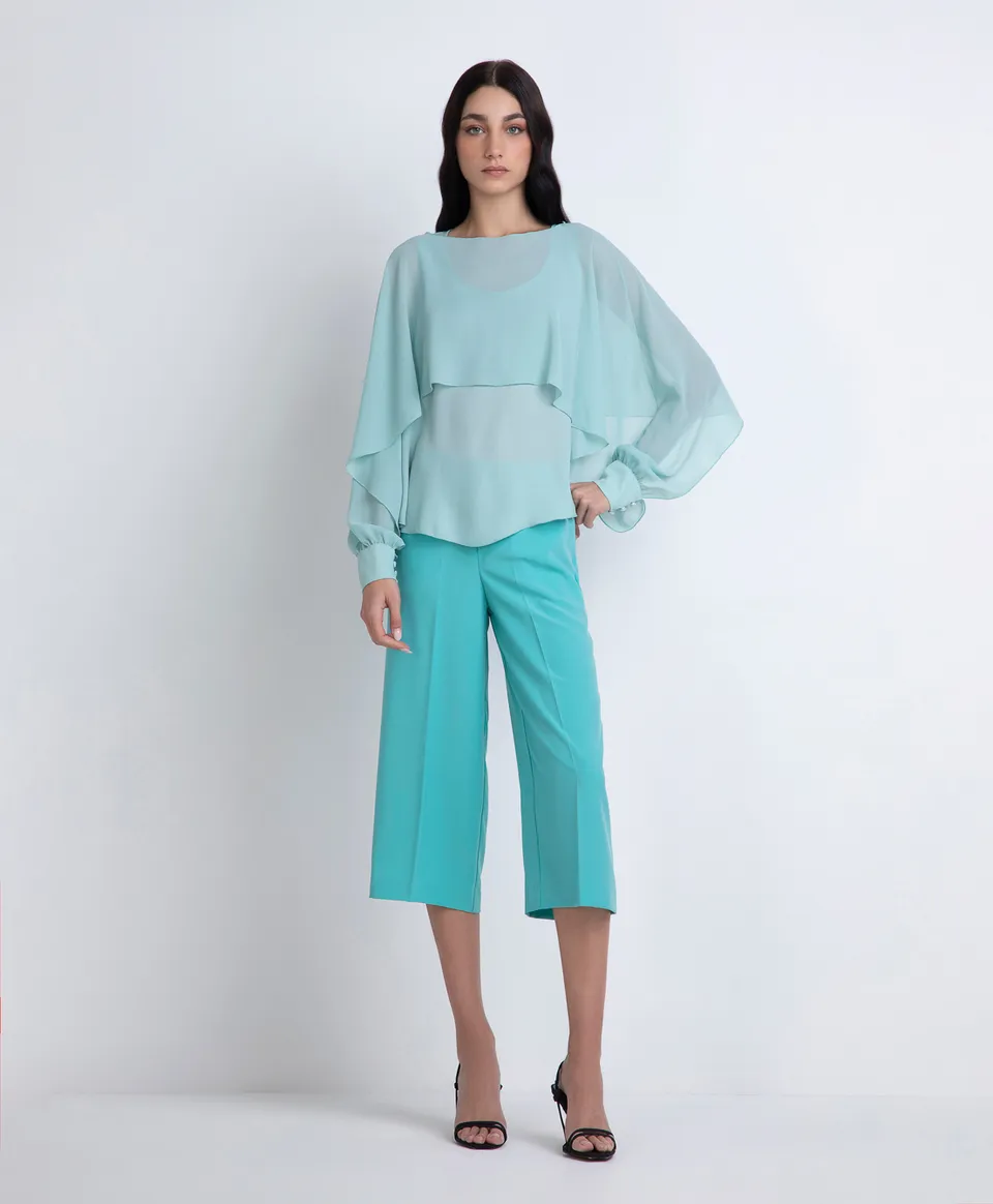 Markup Donna Jeans & Pantaloni Pantalone crop in tessuto fluido