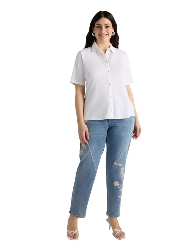 Fiorella Rubino Camicie e bluse Camicia con inserti ricamati curvy