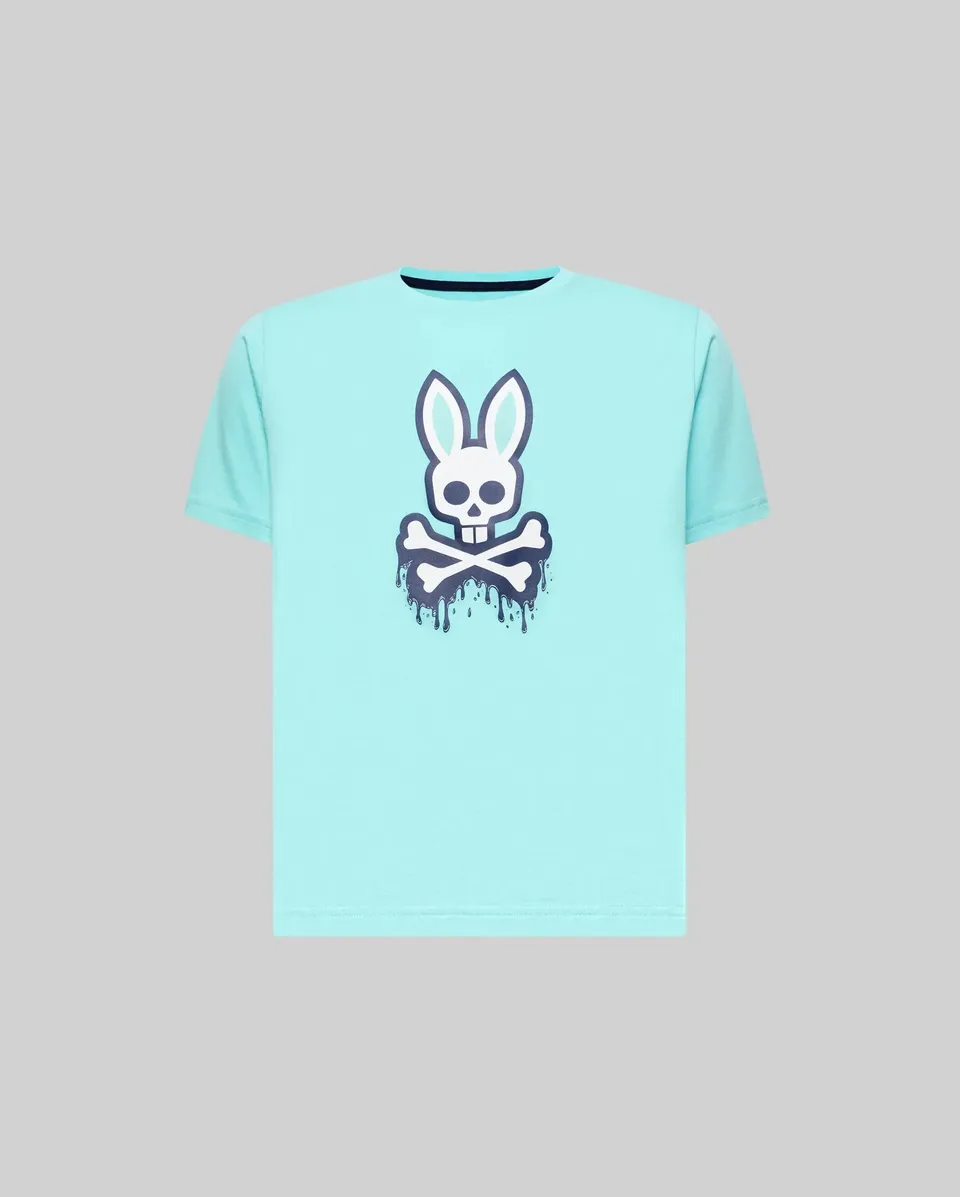 Psycho Bunny Kids Tees Carl Graphic Tee maglietta Antigua Sand cotone Pima