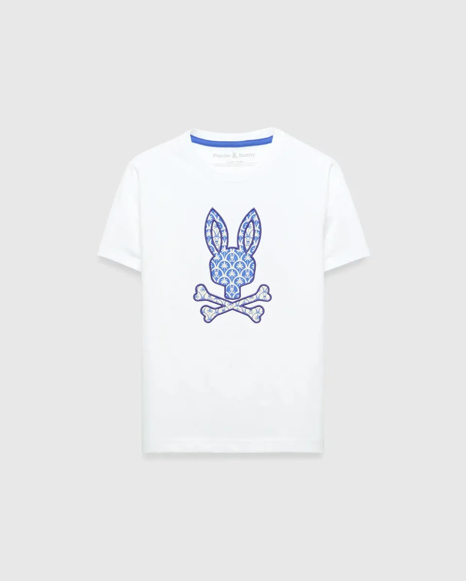 Psycho Bunny Kids Tees KIDS BRAD GRAPHIC TEE - KT0200182 t-shirt bambini bianca