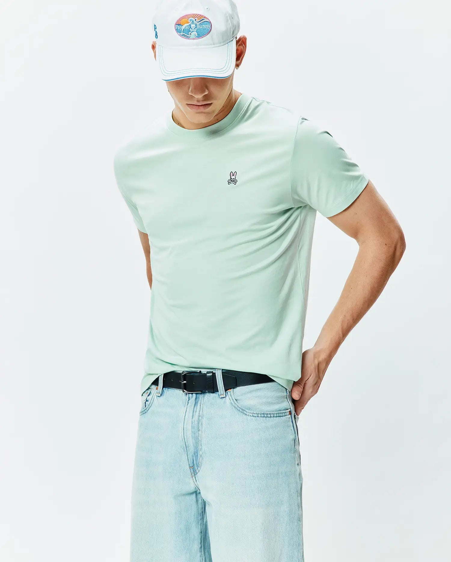 Psycho Bunny Men's Tees Classic Crew Neck Tee B6U014F200 maglietta verde XXS