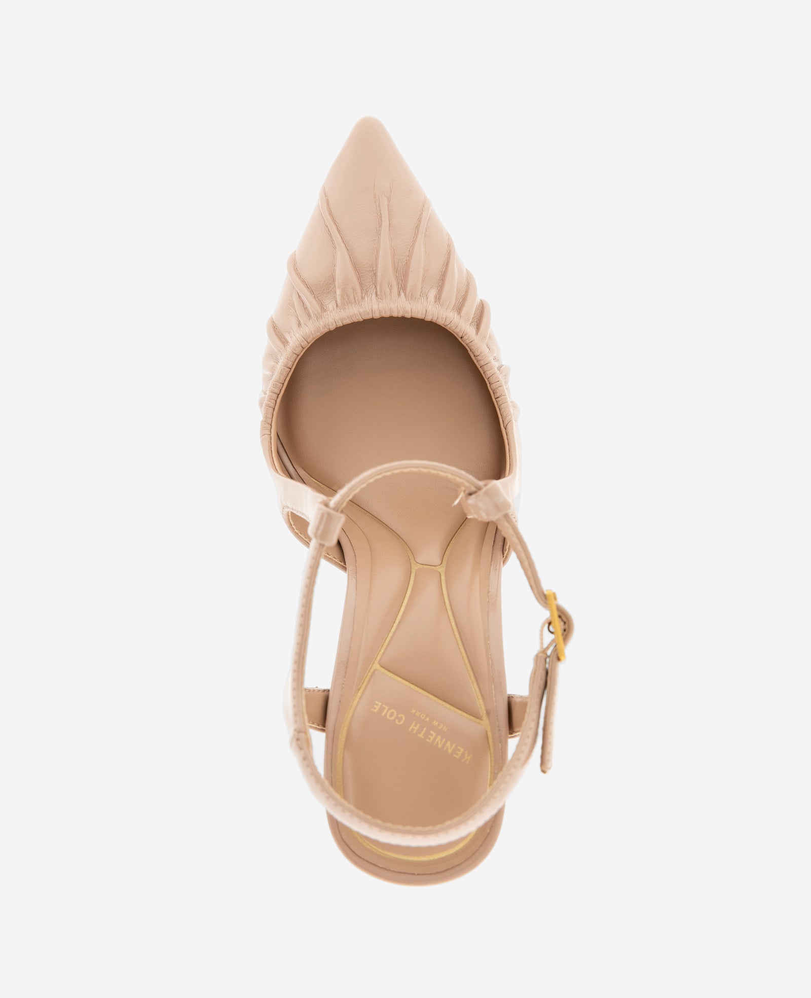 Kenneth Cole Reaction Shoes Romi Ruch Patent Heel décolleté slingback Almond Patent tacco 8,9 cm
