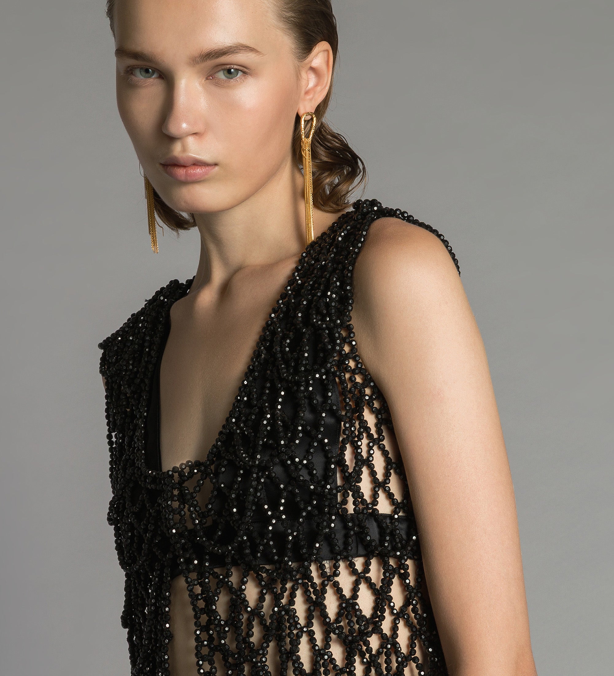 Forte giacche gilet Black Diamond con perle ricamate nero