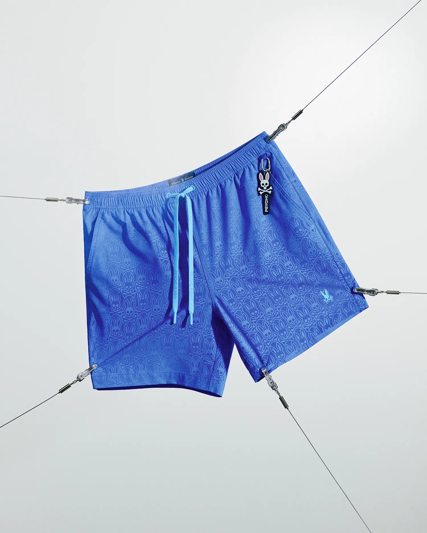Psycho Bunny Men's Swimwear Samos B6W453F200 boxer mare 6″ blu