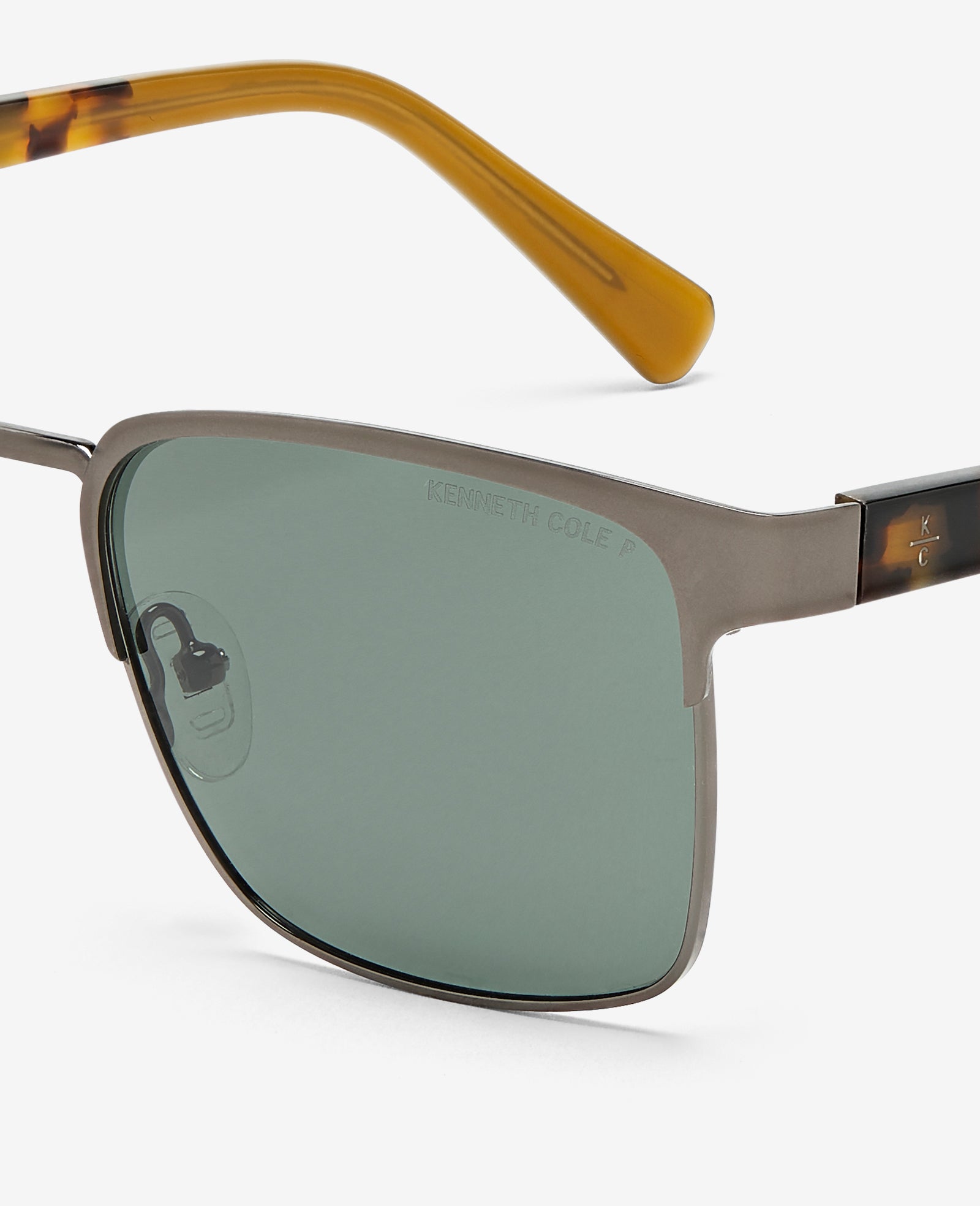 Kenneth Cole Reaction Sunglasses & Eyewear Square Metal Sunglasses occhiali da sole gunmetal