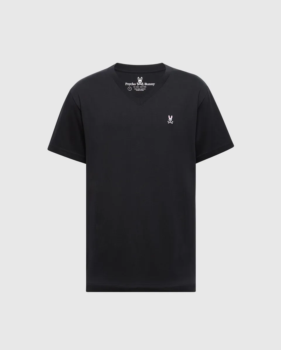 Psycho Bunny Men's Tees Classic V Neck Tee T-shirt nera
