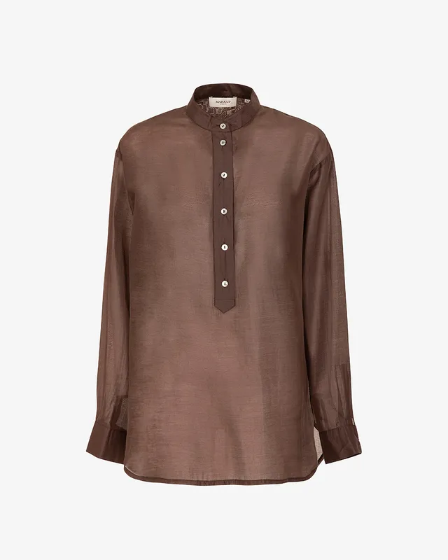 Markup Donna Camicie & Bluse Camicione in mussola con collo coreano camicione