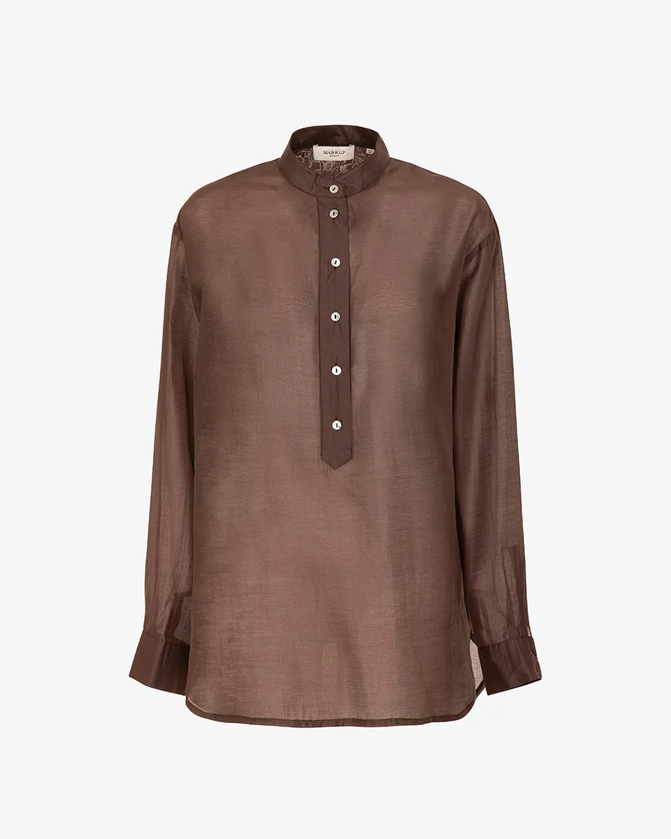 Markup Donna Camicie & Bluse Camicione in mussola con collo coreano camicione