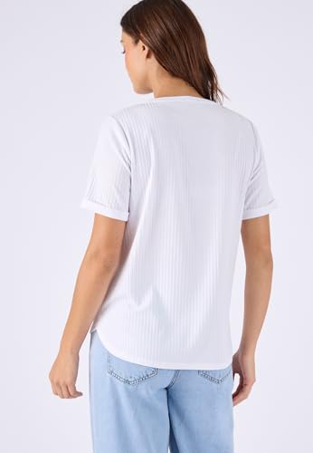 Damart Prêt-à-porter Maglietta da donna con colletto tunisino maglietta tinta unita taglia 50-52