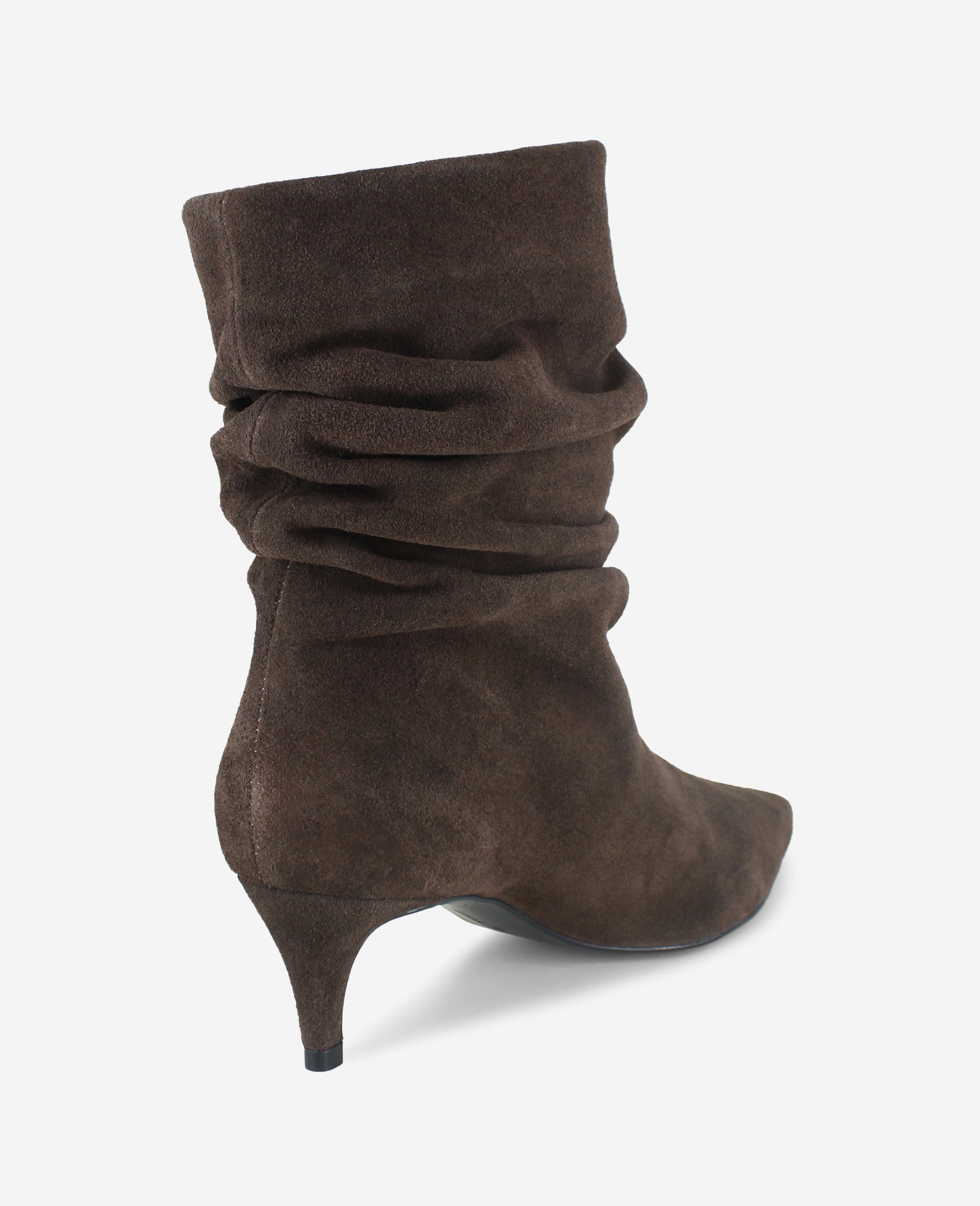 Kenneth Cole Reaction Shoes Marsha Suede Kitten Heel Bootie stivaletti scamosciati marroni
