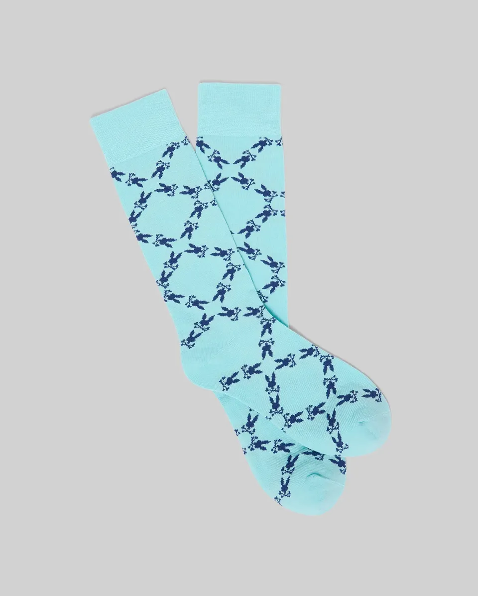 Psycho Bunny Accessories Bunny Dress Sock calze uomo blu Antigua Sand