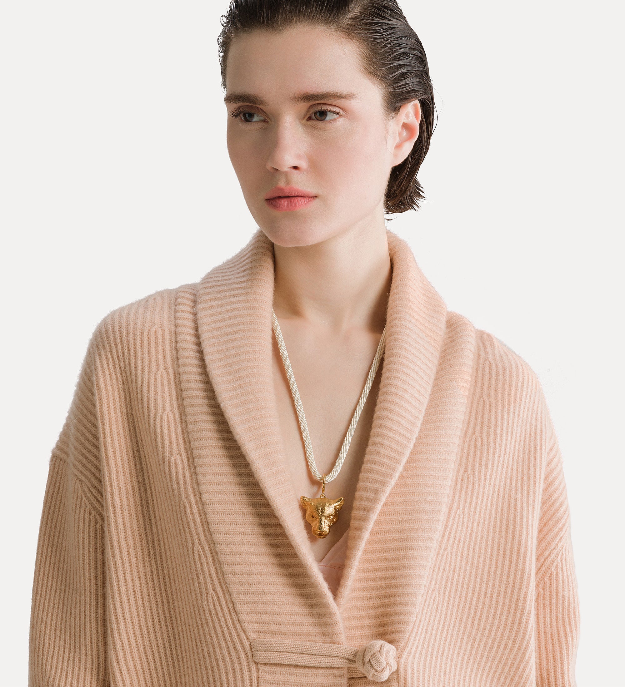 Forte maglieria cardigan a coste lana e cashmere cashmere