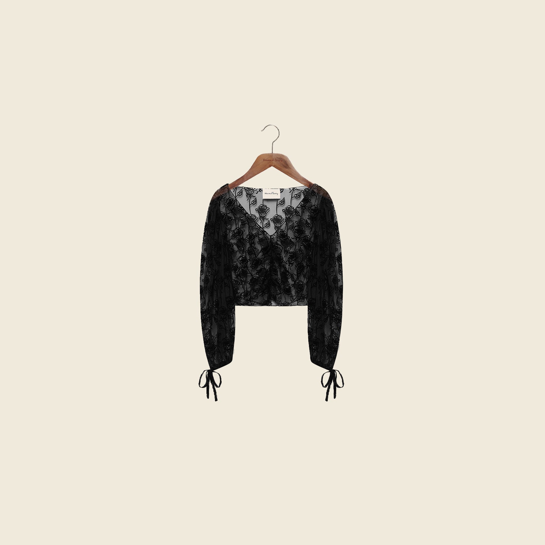 House Of Sunny Womens Tops LA THORN BLOUSE camicetta nera cropped