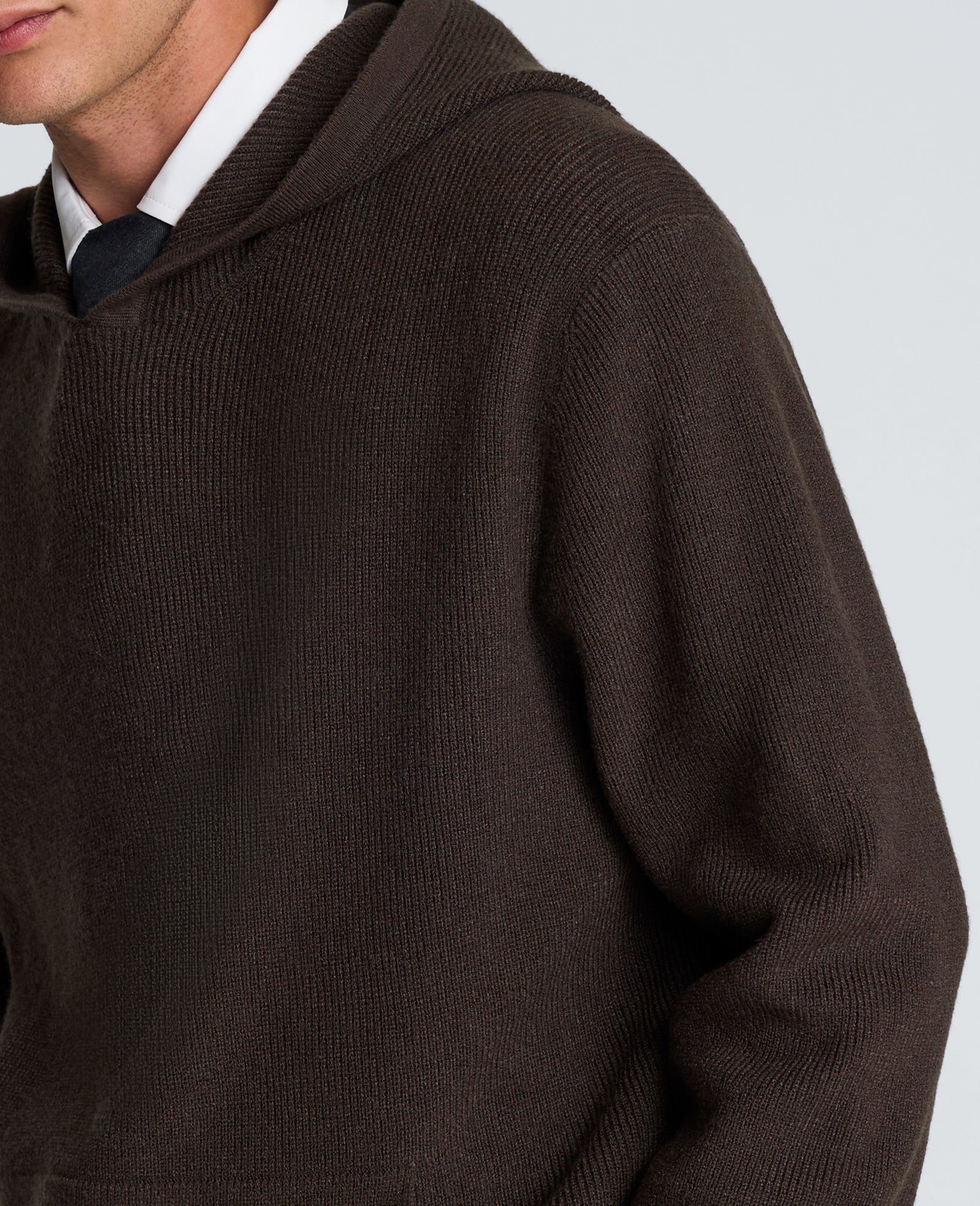 Kenneth Cole Reaction Clothing Sweater Hoodie felpa con cappuccio marrone in maglia